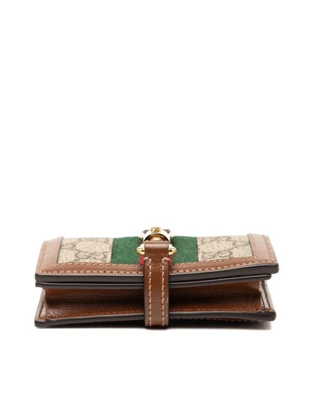 Gucci GG Supreme Jackie Bifold Wallet Compact Beige Brown Leather - Picture 3 of 7